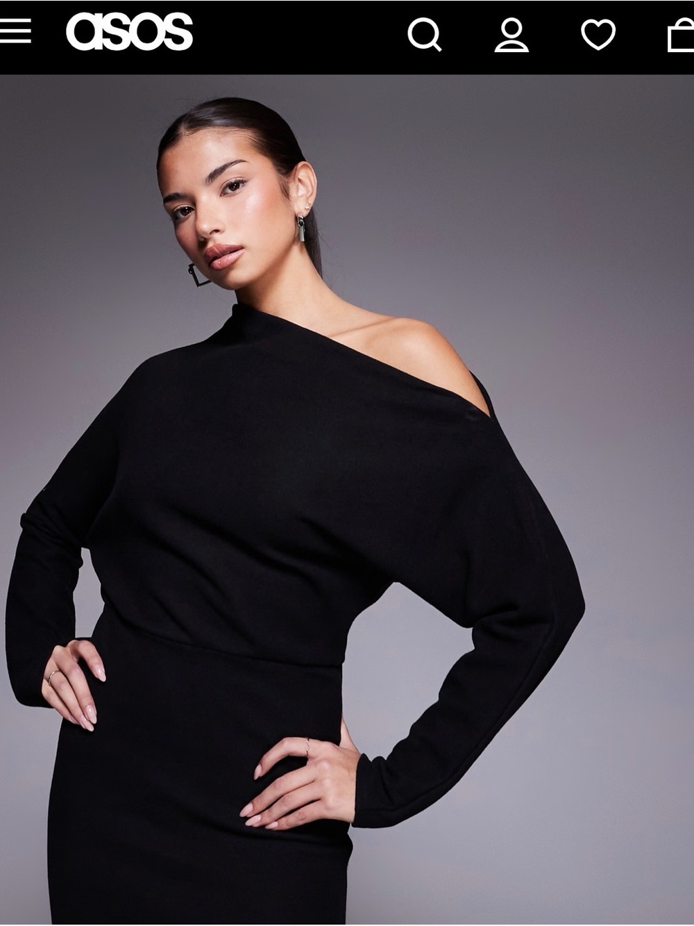 ASOS Black Off-Shoulder Knit Sweater Plus size 16